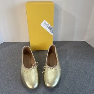 NEW NIB Mansur Gavriel Dream Ballerina Flat In Gold SIZE EU 37.5 / US 7.5 $395